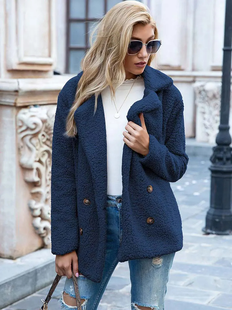 Laura | Damen Warmer Teddy-Mantel für den Winter