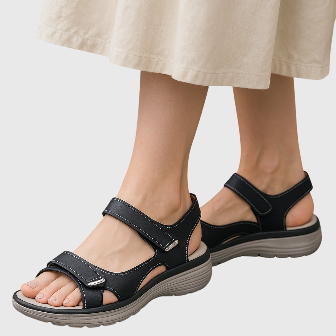 Monika | Damen Sandalen mit Weicher Sohle und Fußgewölbestütze