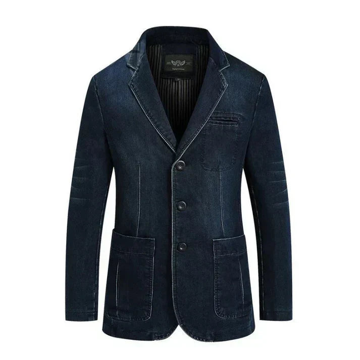 Florian | Herren Lässiger Drei-Knopf-Denim-Blazer