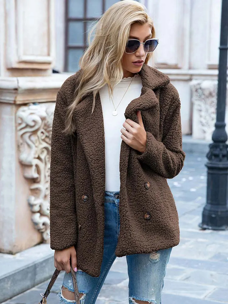Laura | Damen Warmer Teddy-Mantel für den Winter