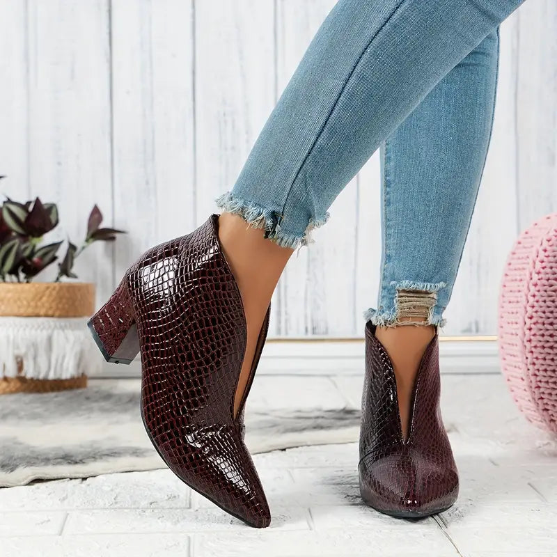 Franziska | Damen Winter Schlangenleder High Heel Stiefel