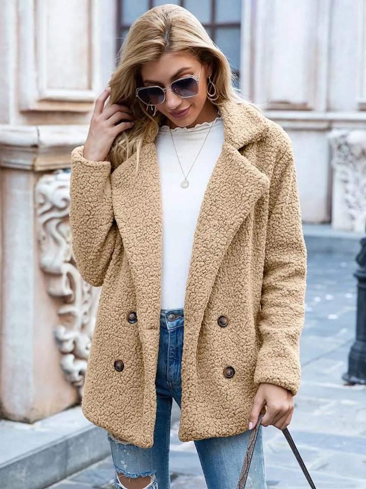 Laura | Damen Warmer Teddy-Mantel für den Winter