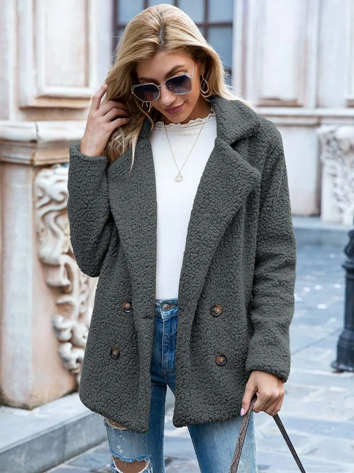 Laura | Damen Warmer Teddy-Mantel für den Winter