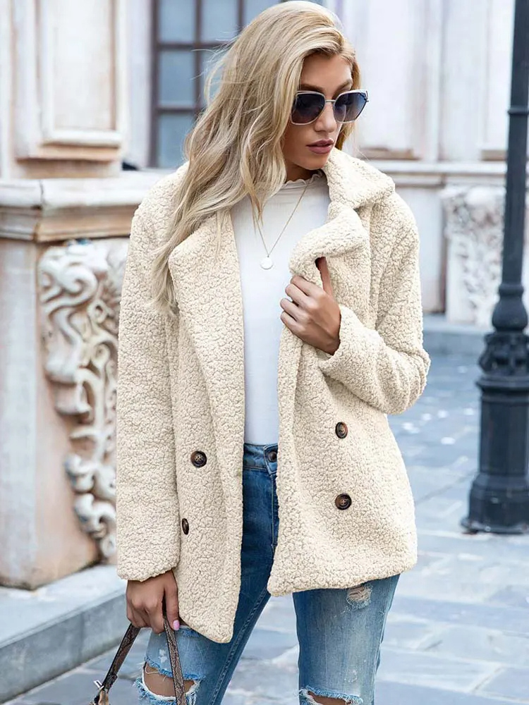 Laura | Damen Warmer Teddy-Mantel für den Winter
