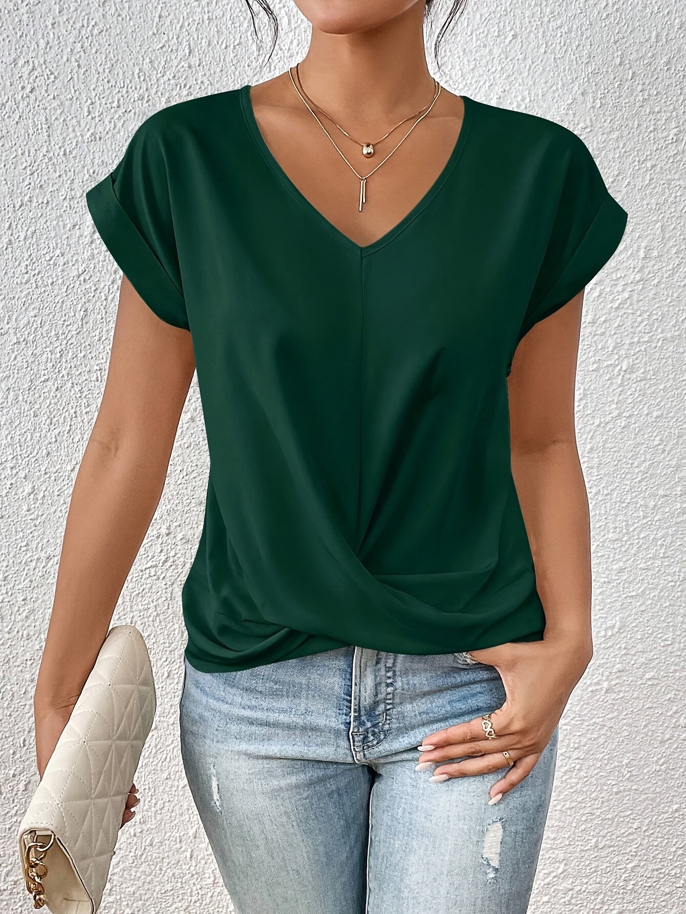 Ursula | Damen Sommerbluse mit Loose-Fit und V-Ausschnitt