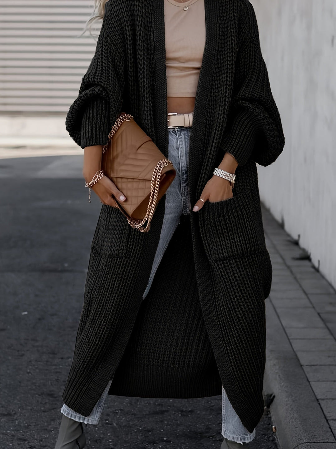 Theresa | Damen Langer Strickcardigan
