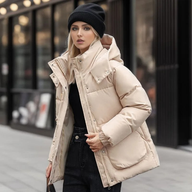 Carolin | Damen-Winter-Steppjacke mit Kapuze