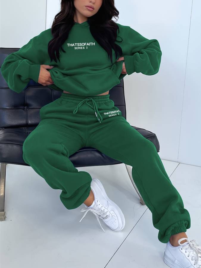 Edith | Damen Lässiger Winter Trainingsanzug Set
