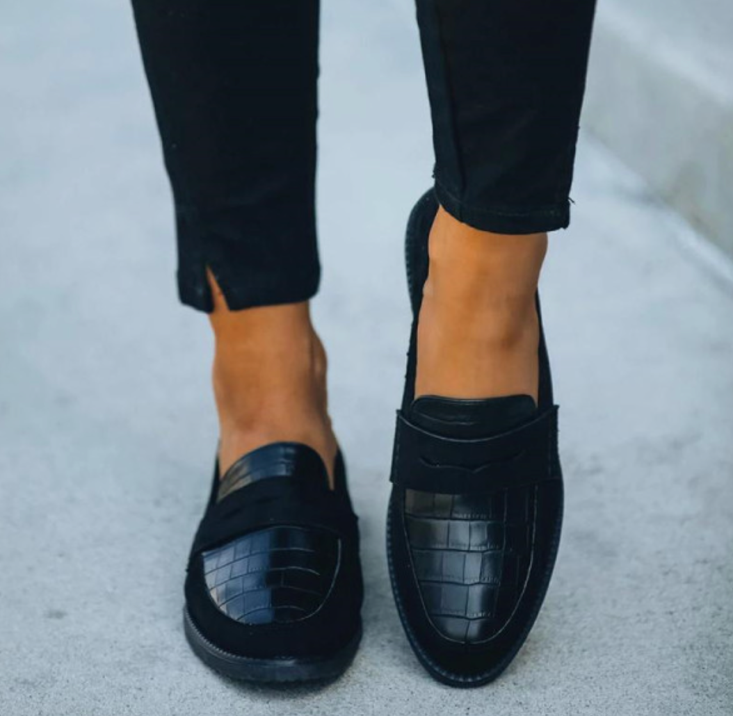 Edith | Slipper mit Krokodilleder-Optik für Damenmode