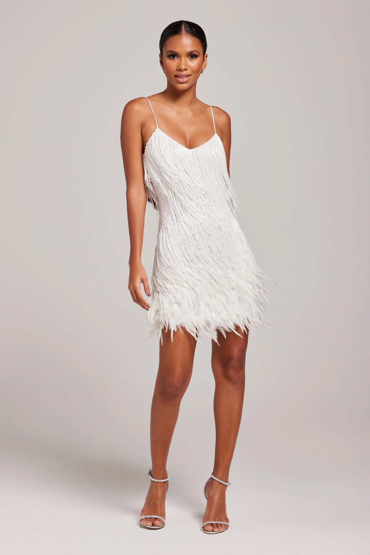 Patrick | Elegantes Damen Cocktailkleid mit Fransenfedern