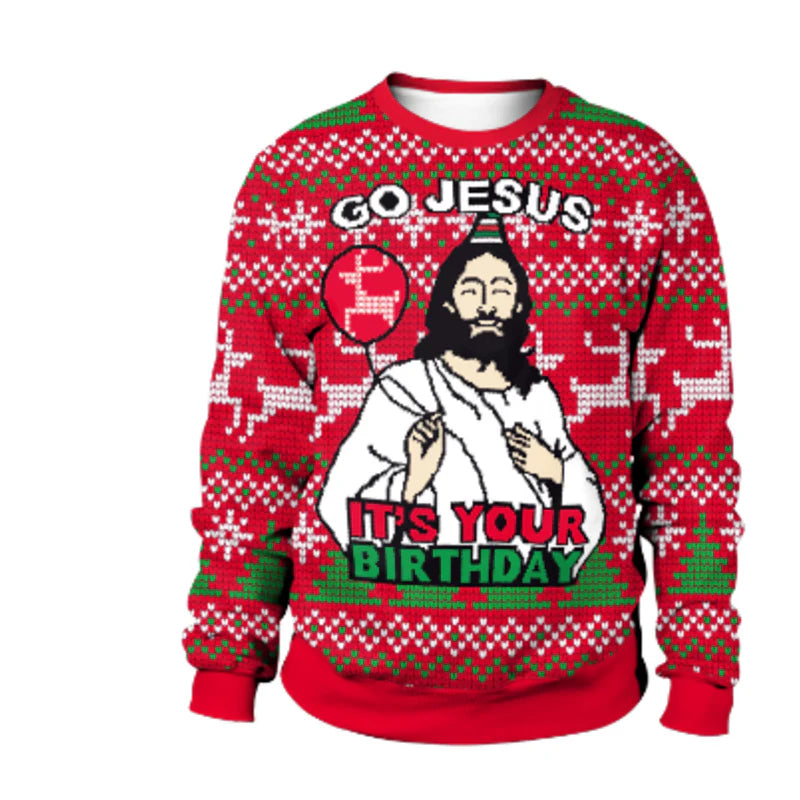 Jana | Lustiger Weihnachts-Pullover Jesus Geburtstag für Herren