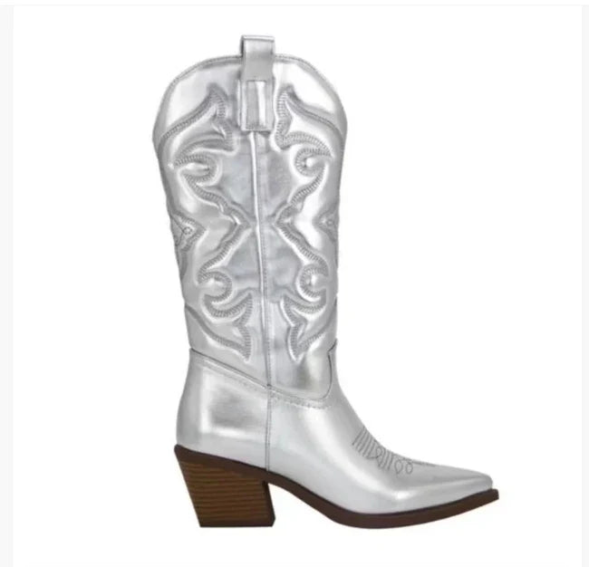 Elfriede | Damen Leder Kniehohe Stiefel mit Absätzen