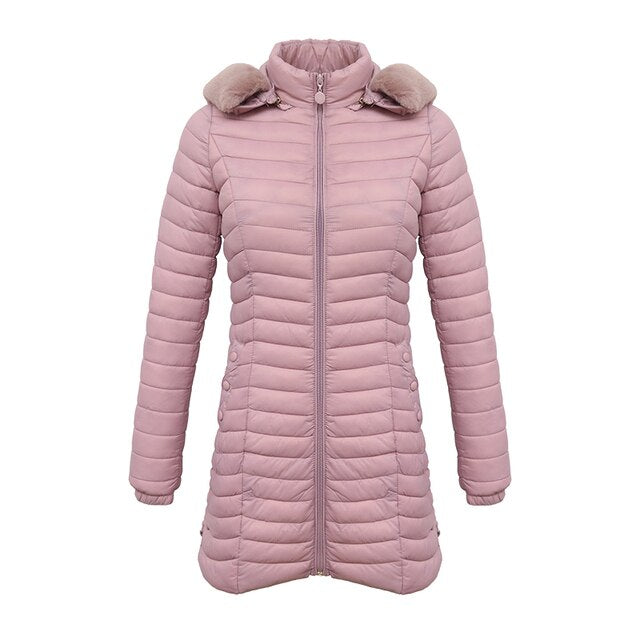 Ursula | Damen Winter Pufferjacke mit Fellkapuze