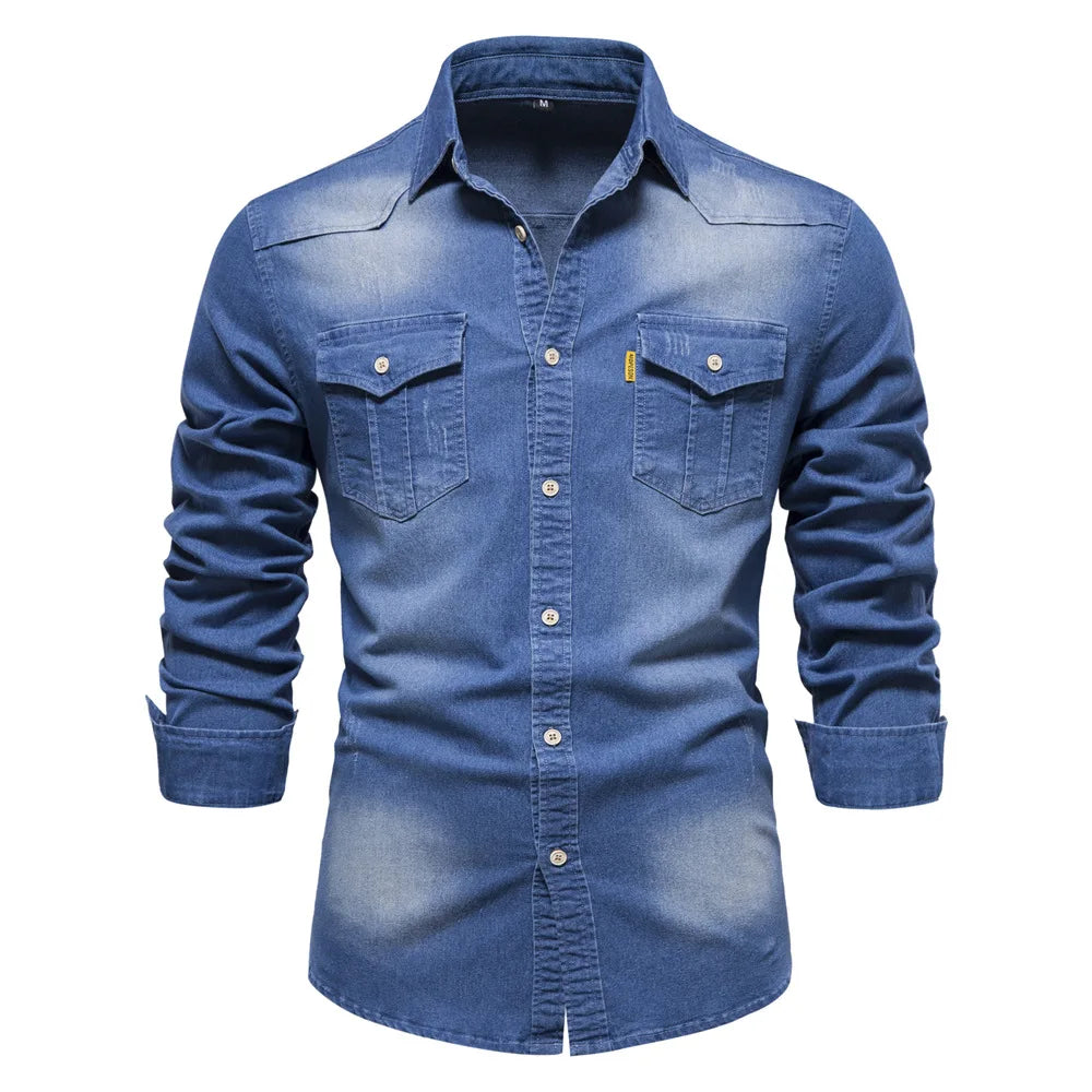 Hans | Herren Lässiges Denim-Button-Up-Hemd