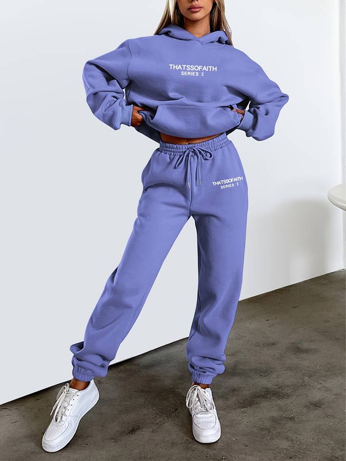 Edith | Damen Lässiger Winter Trainingsanzug Set