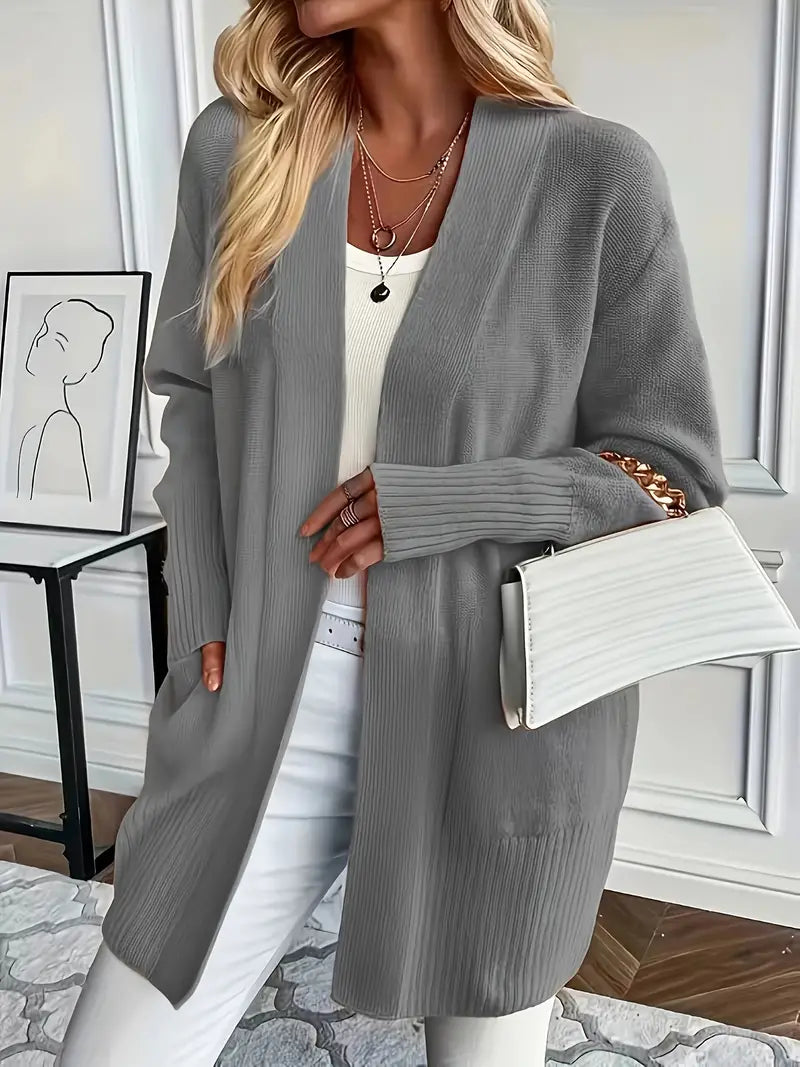 Viviane | Damen Gemütlicher Winter Cardigan mit offener Front