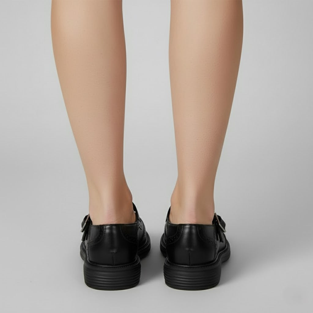 Pauline | Schicke Klassische Stiefel Im Vintage-Mary-Jane-Stil Mit Schnalle