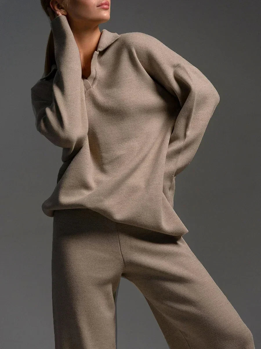 Leonie | Damen Gemütliches Winter Relaxed Strick Set
