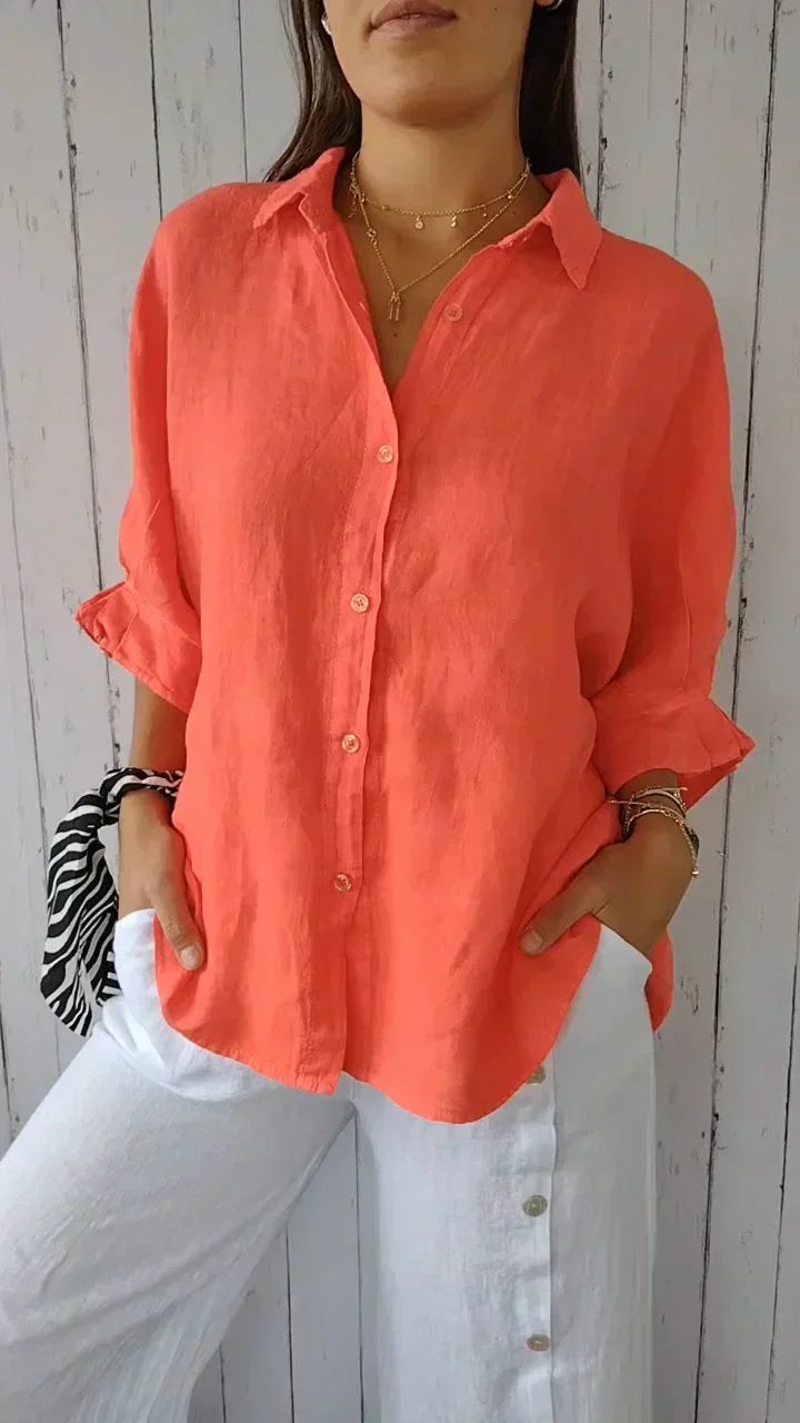 Emma | Damen Sommerbluse mit Knöpfen