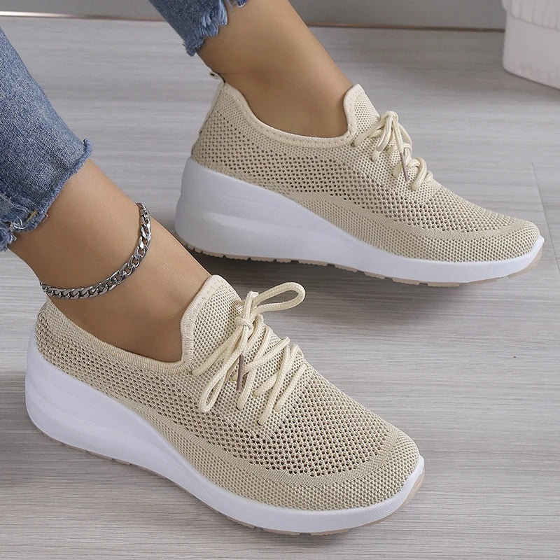 Frieda | Damen Lässige Schnürsneaker mit Luftdurchlässigem Design