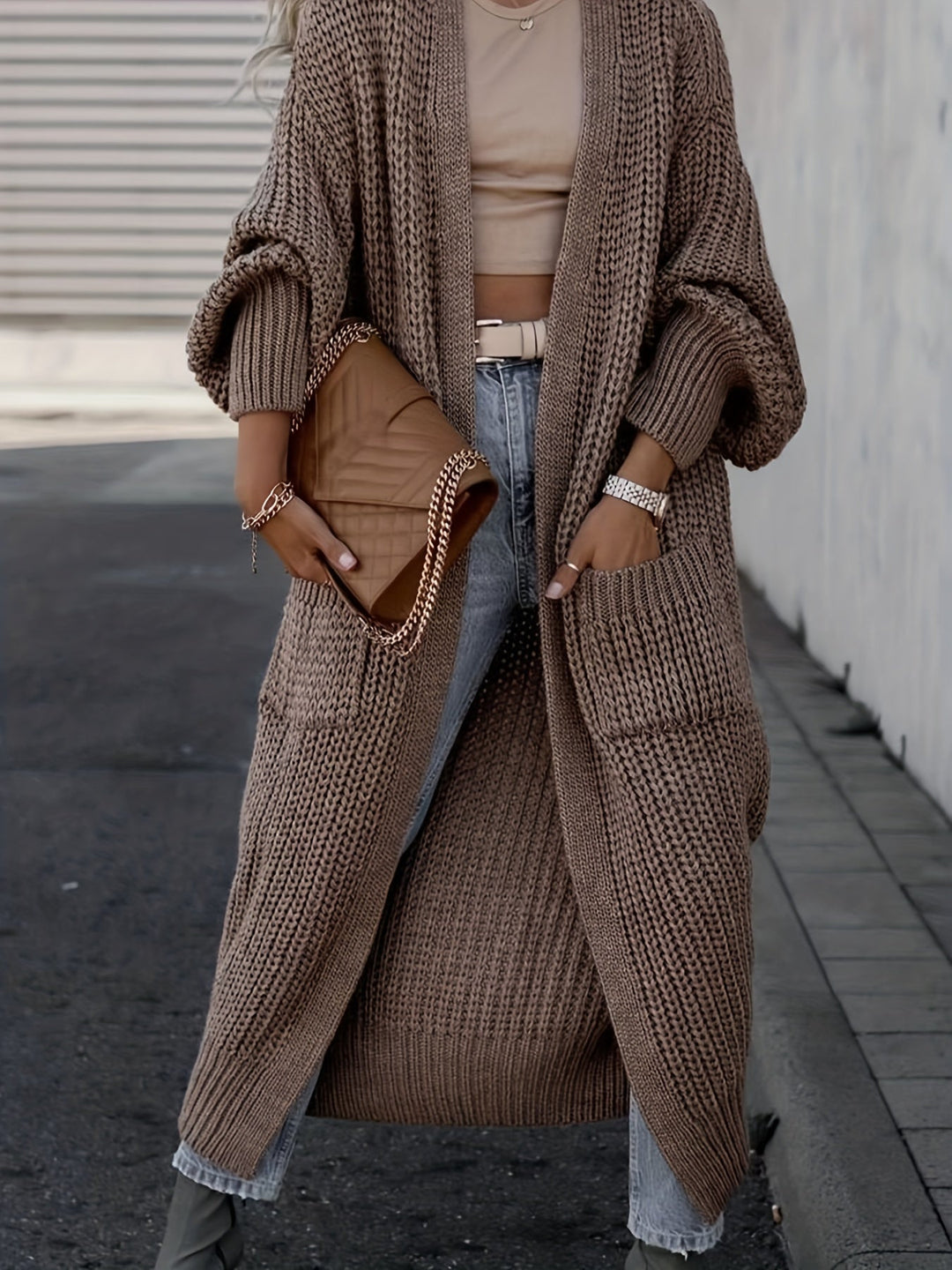 Theresa | Damen Langer Strickcardigan