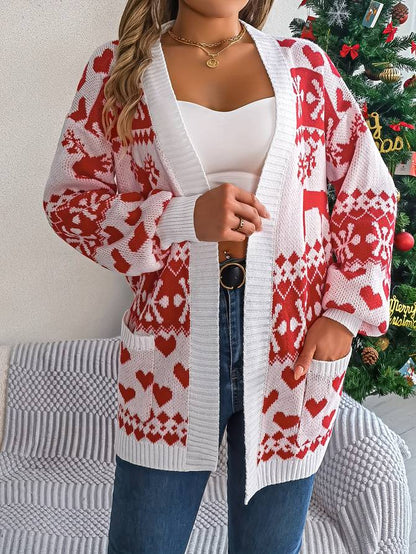 Gabriela | Damen Winter Cardigan mit Herzmuster