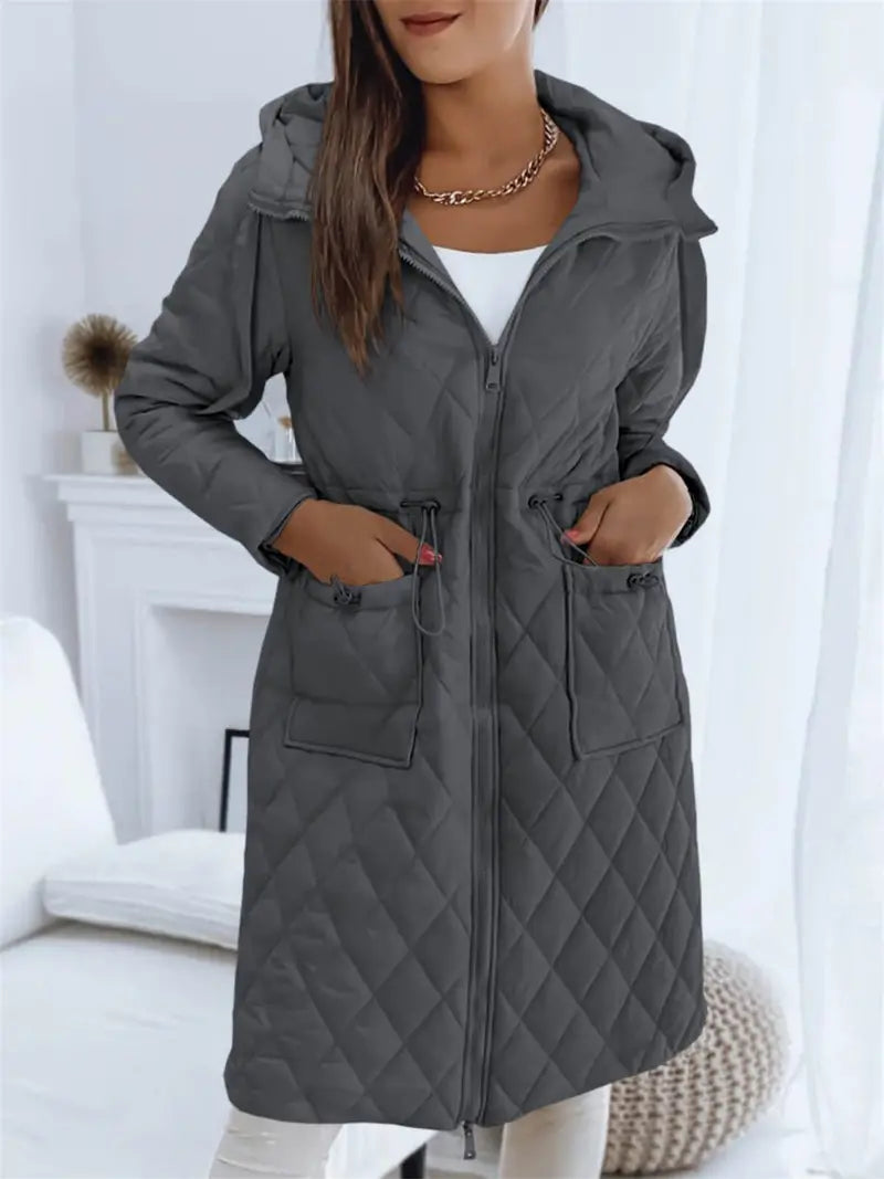 Carolin | Damen Winter Steppjacke mit Kapuze