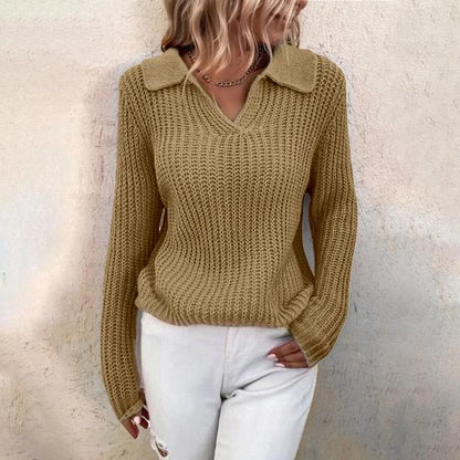 Anna | Damen Winter V-Ausschnitt Pullover