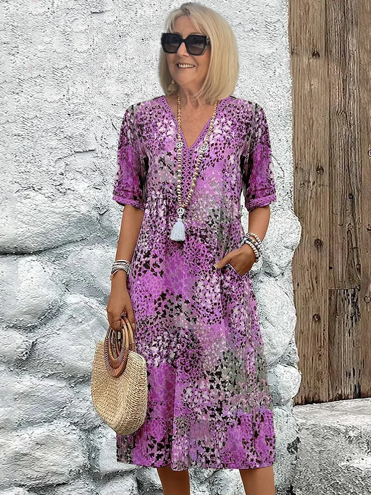 Annika | Damen Sommer Boho Kleid mit Taschen