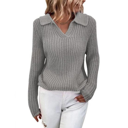 Anna | Damen Winter V-Ausschnitt Pullover