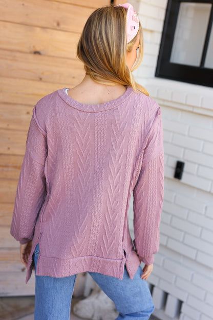 Lara | Damen Winter Zopfmuster Strickpullover
