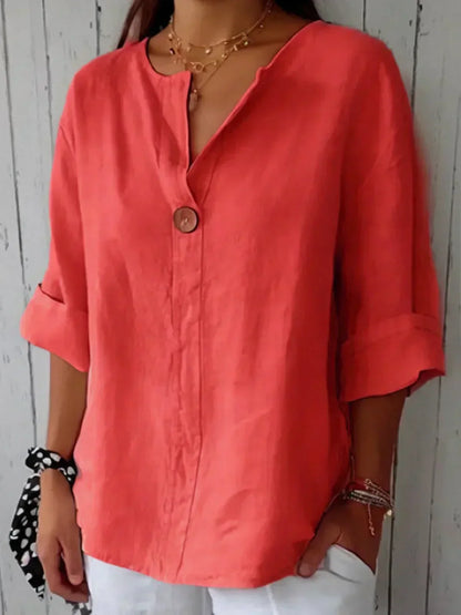 Emilia | Damen Sommerbluse mit Knopfdetail