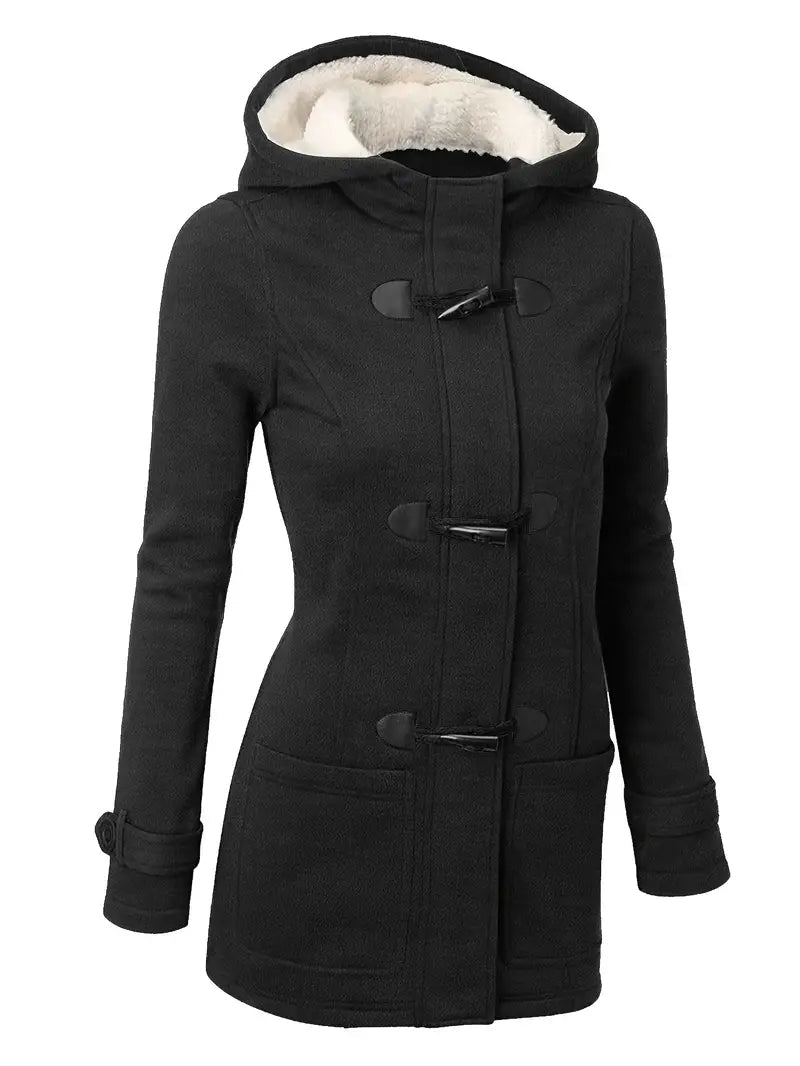 Greta | Damen Kapuzen-Dufflecoat aus Wolle