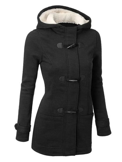 Greta | Damen Kapuzen-Dufflecoat aus Wolle