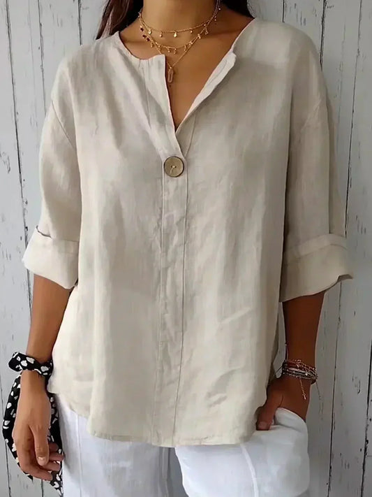 Emilia | Damen Sommerbluse mit Knopfdetail