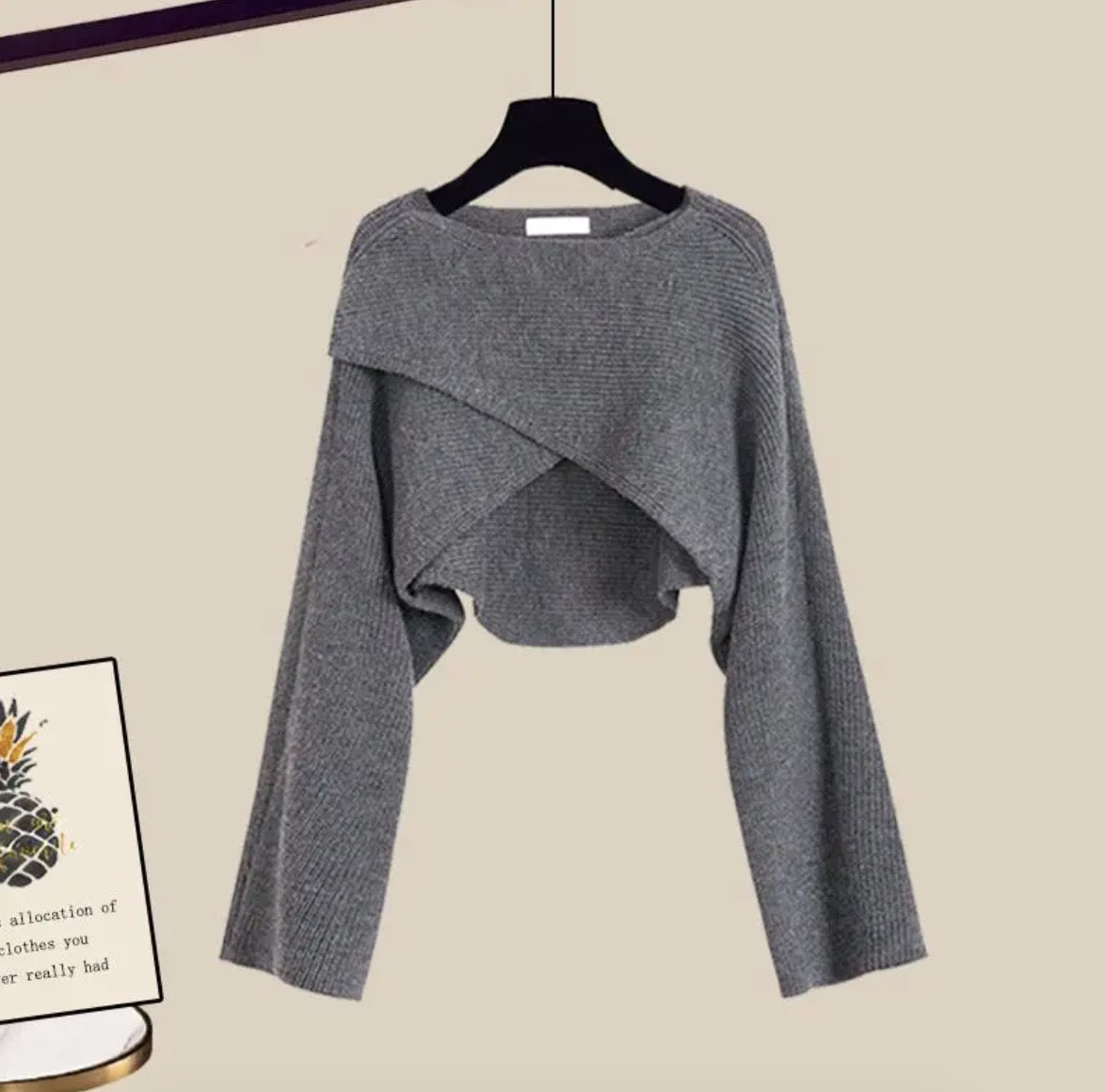 Angela | Damen Winter Kurzer Pullover & Hosen-Set