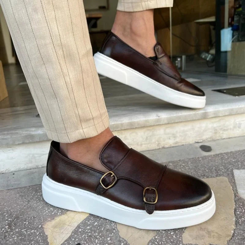 Konrad | Herren Leder Slipper mit Schnallen