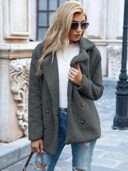 Laura | Damen Warmer Teddy-Mantel für den Winter