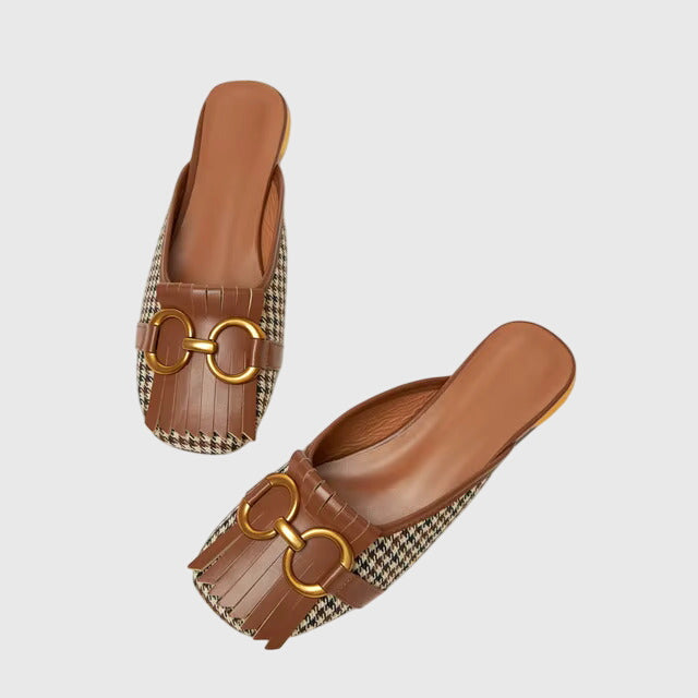 Kerstin | Damen Slip-On Sandalen mit Schnallendesign