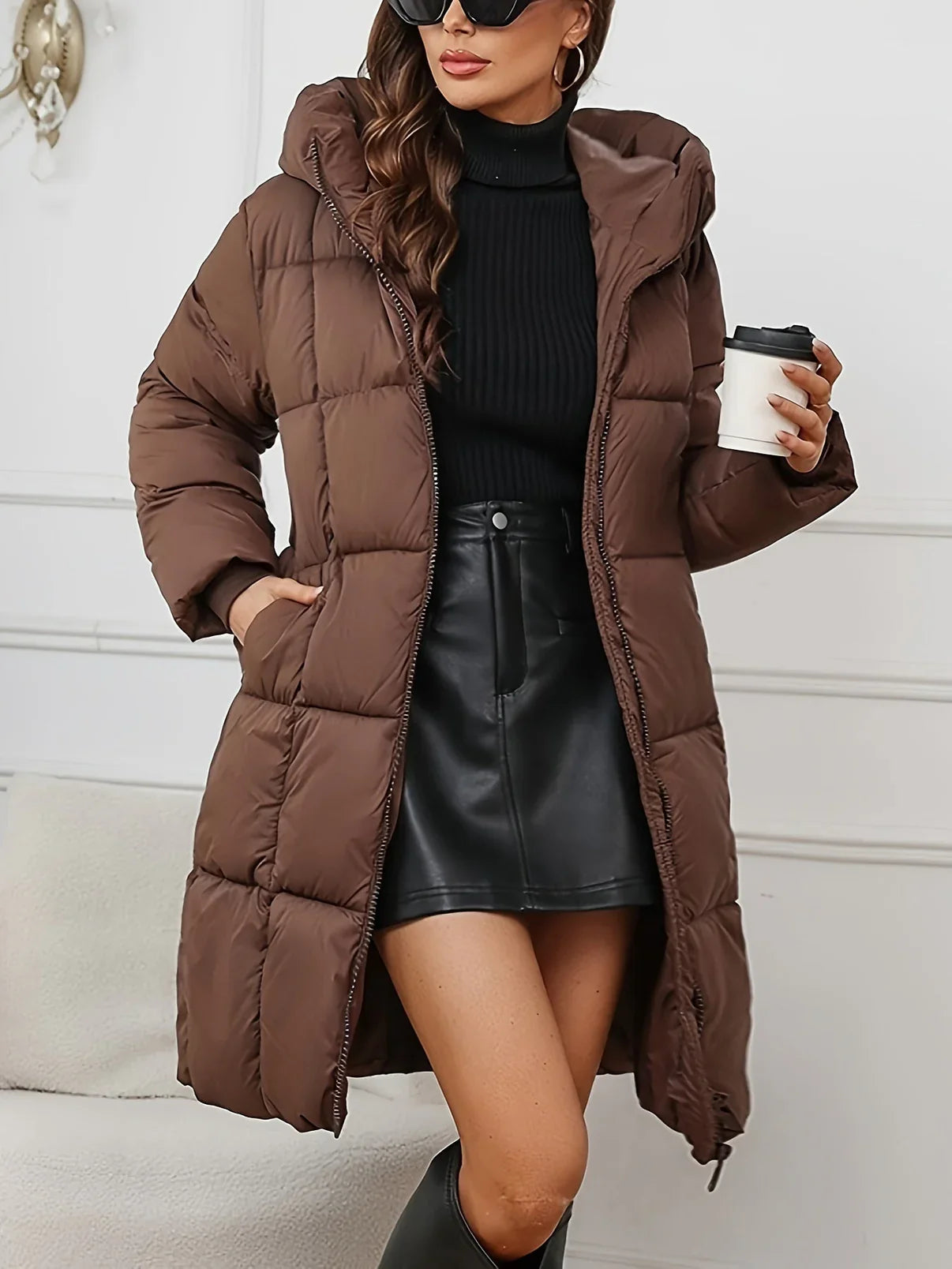 Sabine | Damen Warmer Kapuzen Puffermantel für den Winter