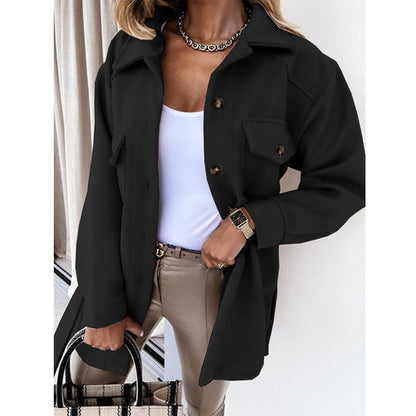 Lydia | Damen Winter Button-Up Shirtjacke
