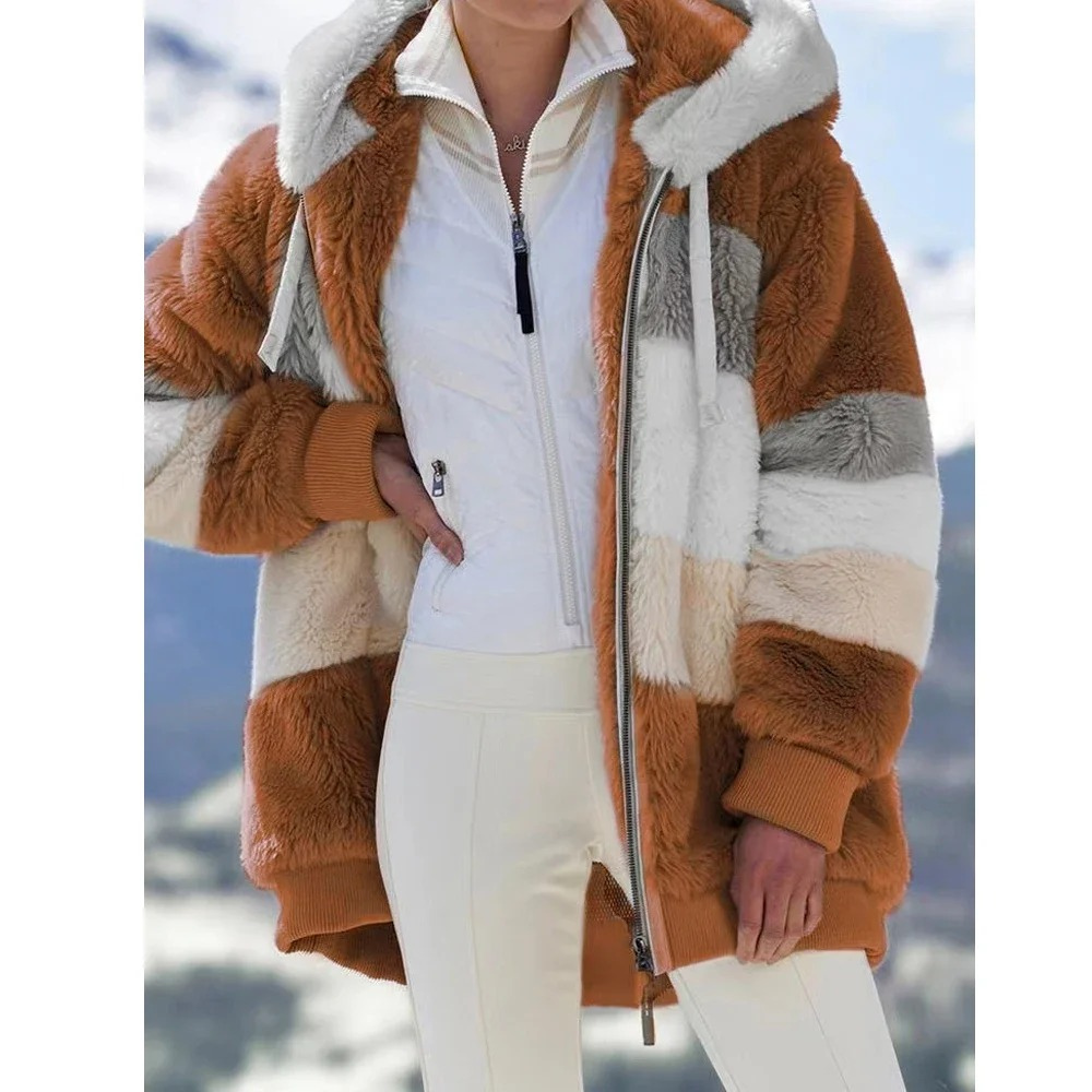 Felicia | Damen Winter Hoodie mit Felljacke