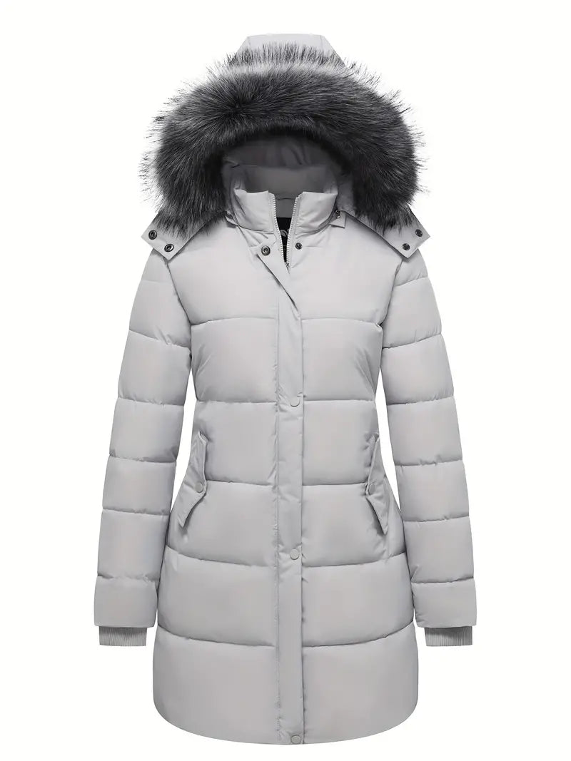 Emilia | Gesteppten Damen-Pufferjacke mit Fellkapuze
