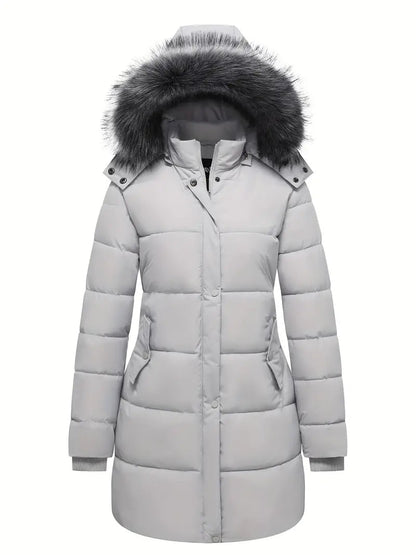 Emilia | Gesteppten Damen-Pufferjacke mit Fellkapuze