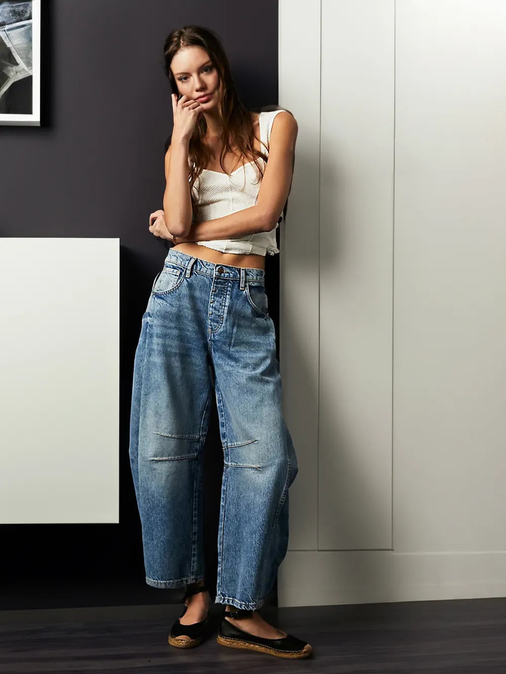 Sarah | Damen Jeans mit weitem Bein im Vintage-Stil