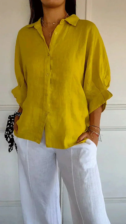 Emma | Damen Sommerbluse mit Knöpfen