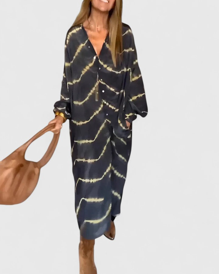 Natalie | Damen Batik Hemdblusenkleid