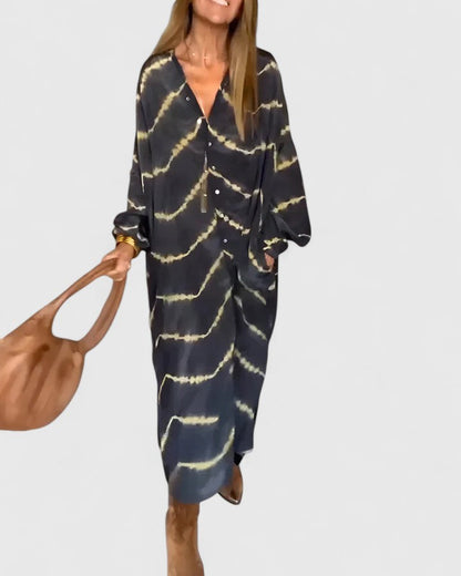 Natalie | Damen Batik Hemdblusenkleid