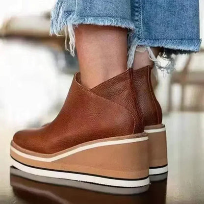 Britta | Damen Winter Wedge Lederstiefel