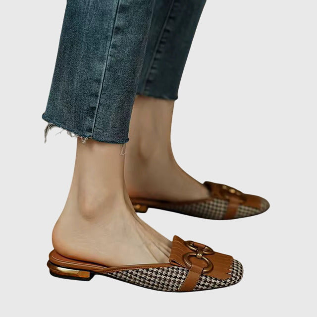 Kerstin | Damen Slip-On Sandalen mit Schnallendesign